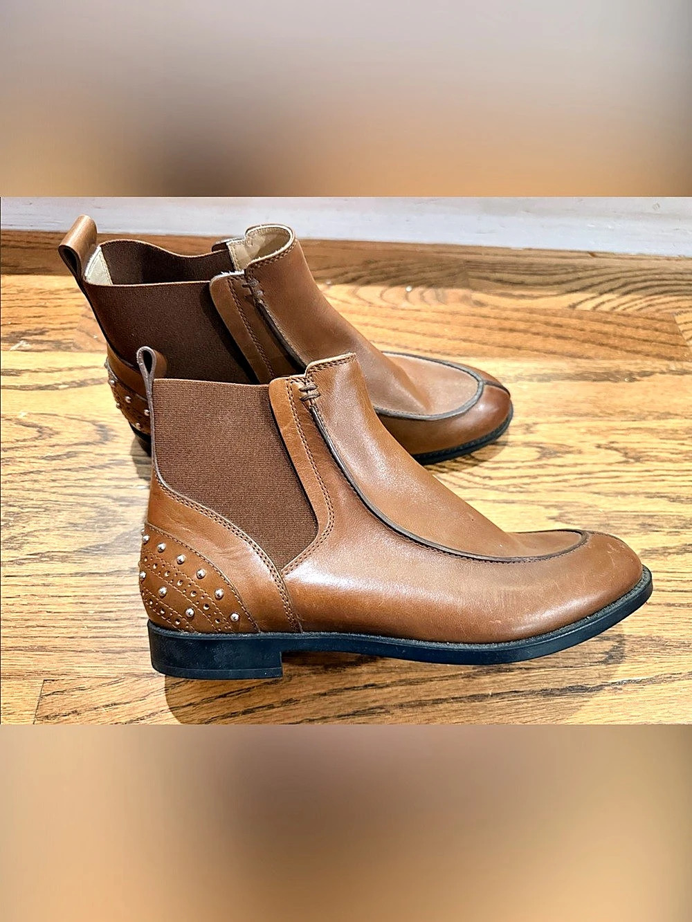 Tod's Studded Chelsea Ankle Boots Brown